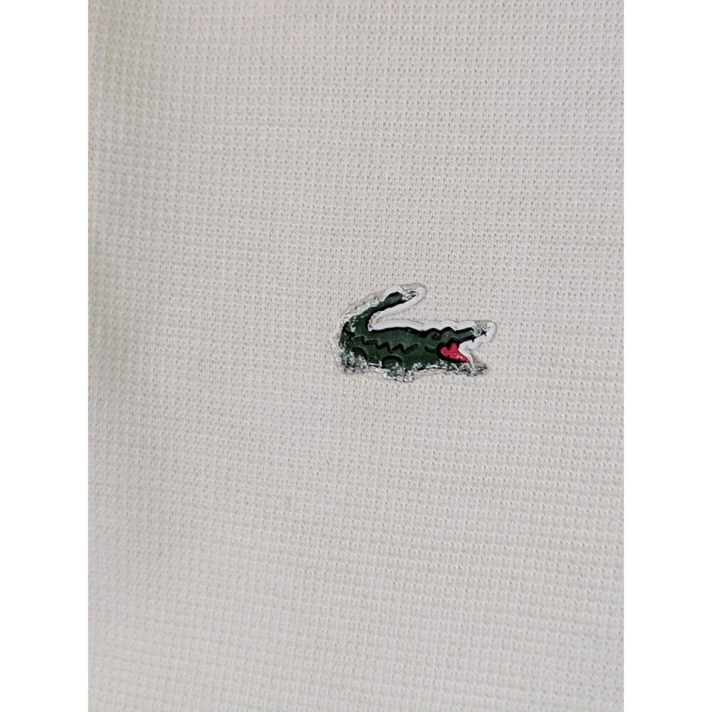 Lacoste Sport Polo Shirt Youth Boys 10Y White Yellow Preppy Classic Logo - Picture 4 of 7